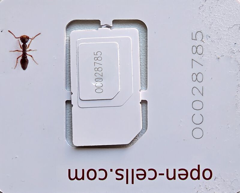 Open-Cells programmable SIM card (ADM: 0C028785)